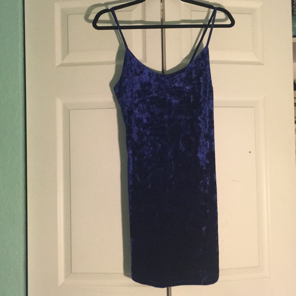 Blue velvet dress